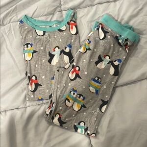 Little Sleepies Penguin Print Kids Pajamas - Gray
